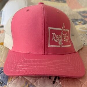 Pink and White Reelist Trucker Hat